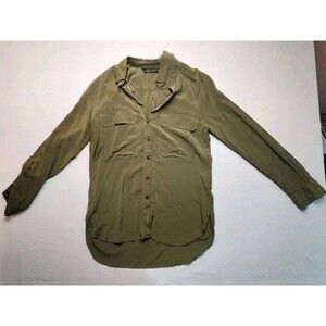 Zara Green Long Sleeve Button Down Size Medium